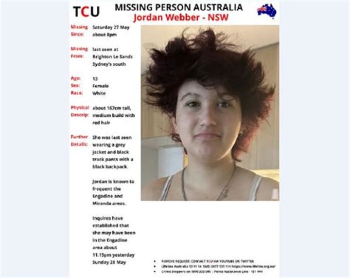 
Jordan Webber Missing Case, Sydney Girl Age Family And Case Update 