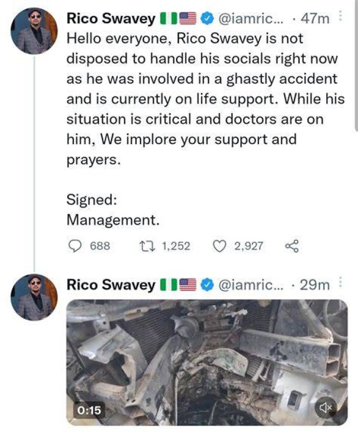 
Rico Swavey’s Management Speaks On News Making The Rounds About His Ordeal Before His Demise 