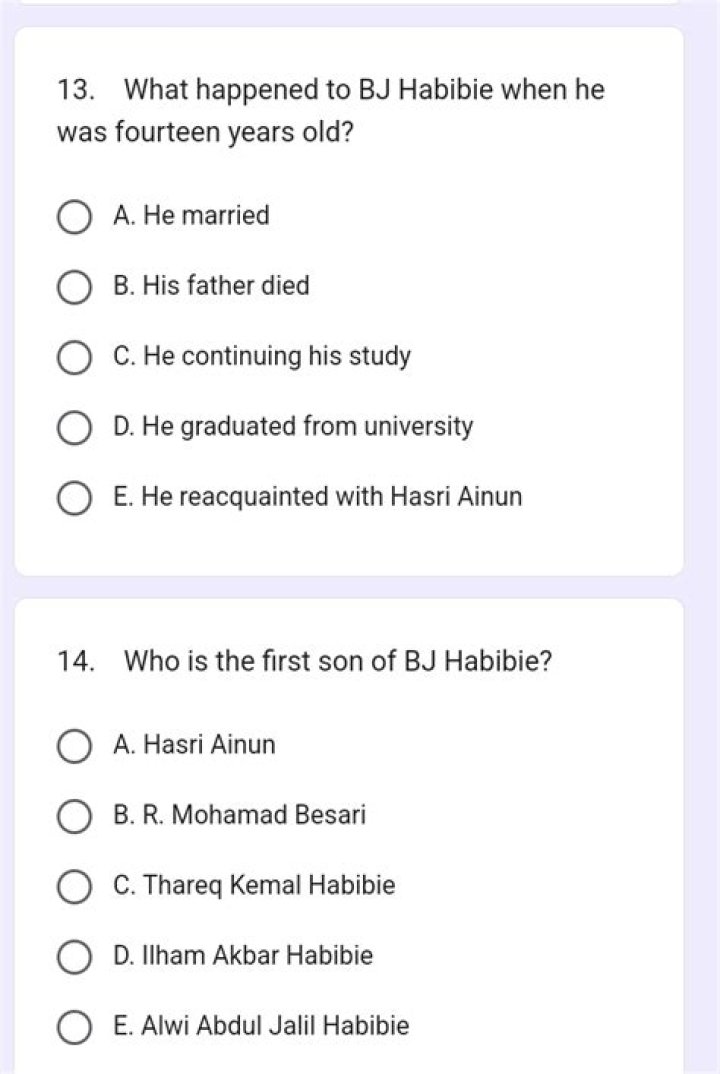 
What Happened To BJ Habibie When He Was Fourteen Years Old? 