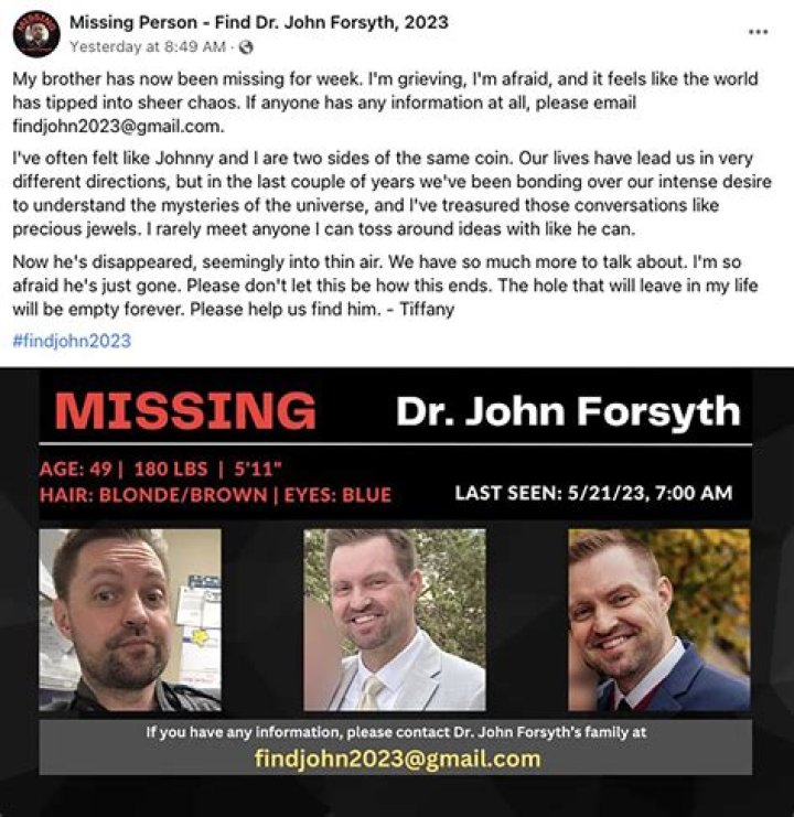 
Where was John Forsyth found? Authorities investigate the death of Missouri ER doctor 